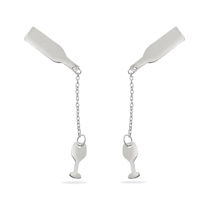 Aretes colgantes Copa y Botella