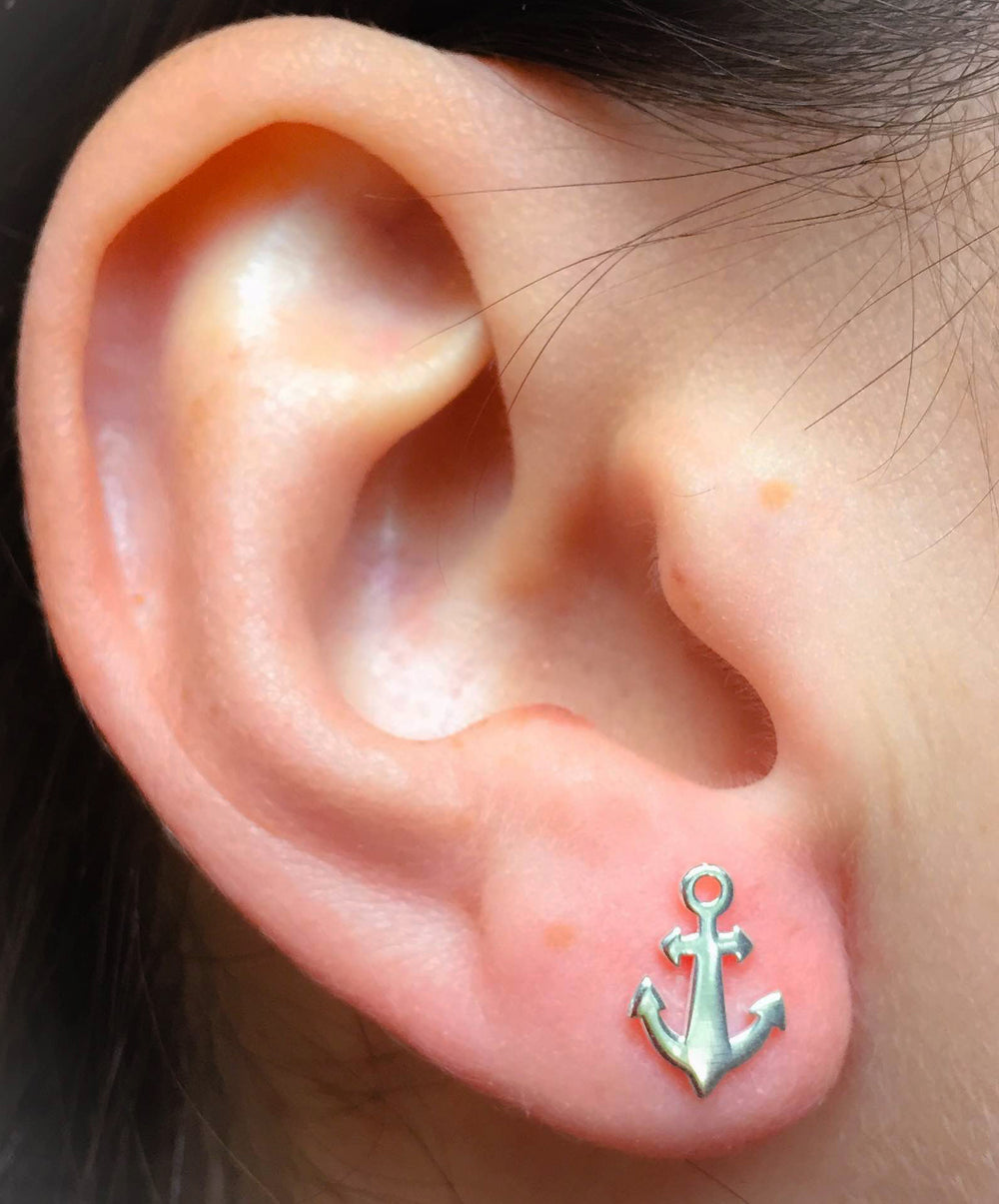 aretes ancla plata mexicana