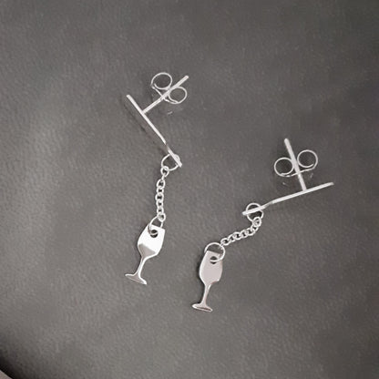 Aretes colgantes Copa y Botella