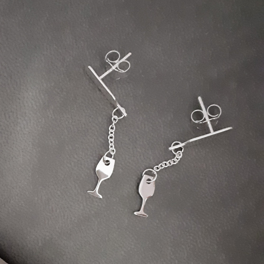 Aretes colgantes Copa y Botella