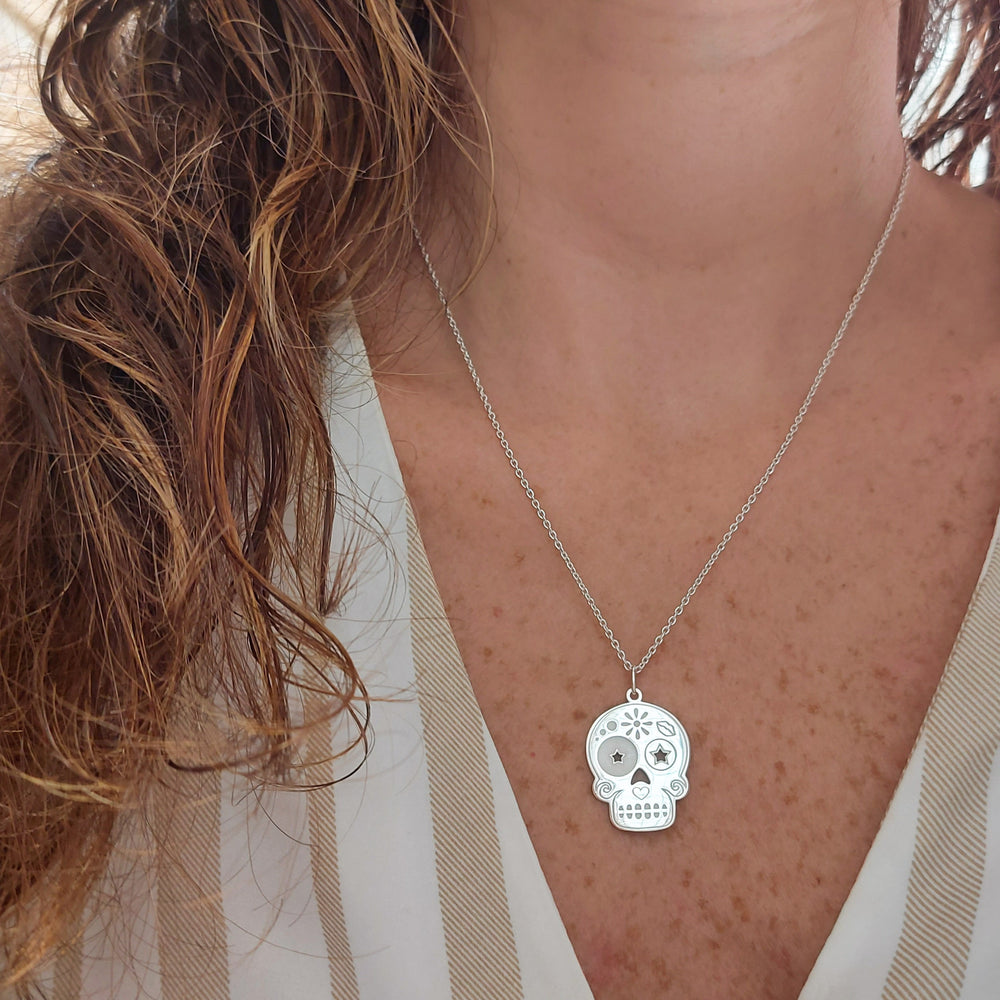 collar calavera plata mexicana joyeria