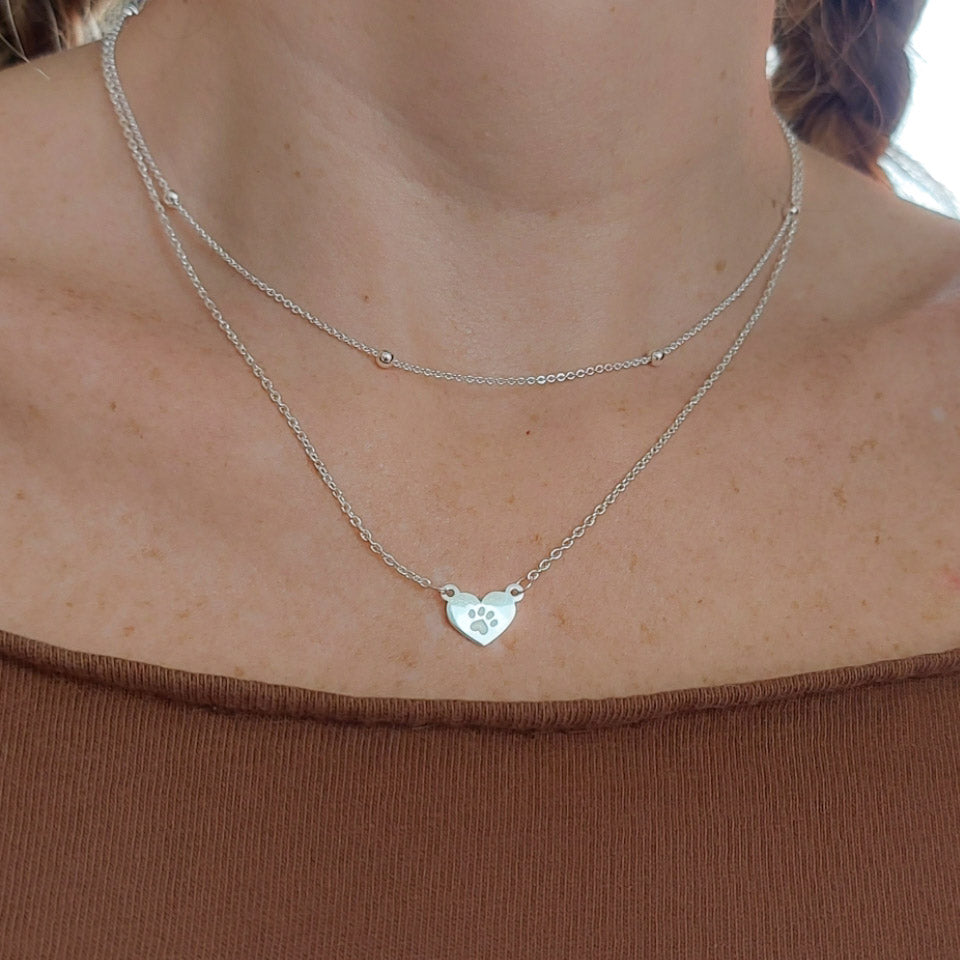 Collar Corazón y Huella