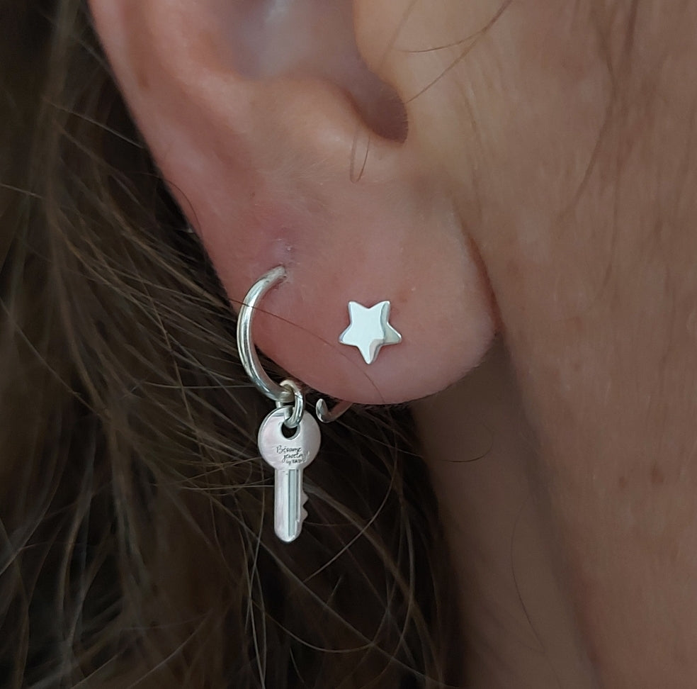 Aretes Mini arracada Piercing Llave