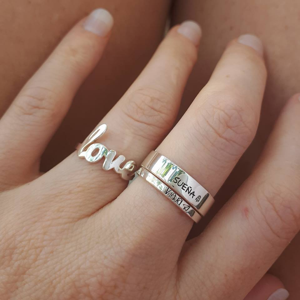 Anillos Grabados Con Nombre Anillo Grabado De Plata Personalizado