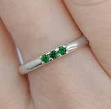 anillo churumbela piedras verdes