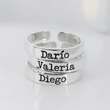 anillo nombre personalizado plata joyeria mexicana 