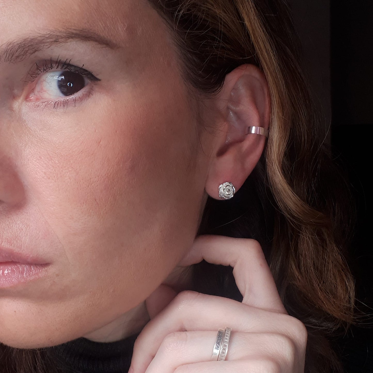 Aretes broquel Rosas