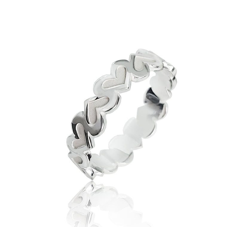 Anillo Corazones Grabados