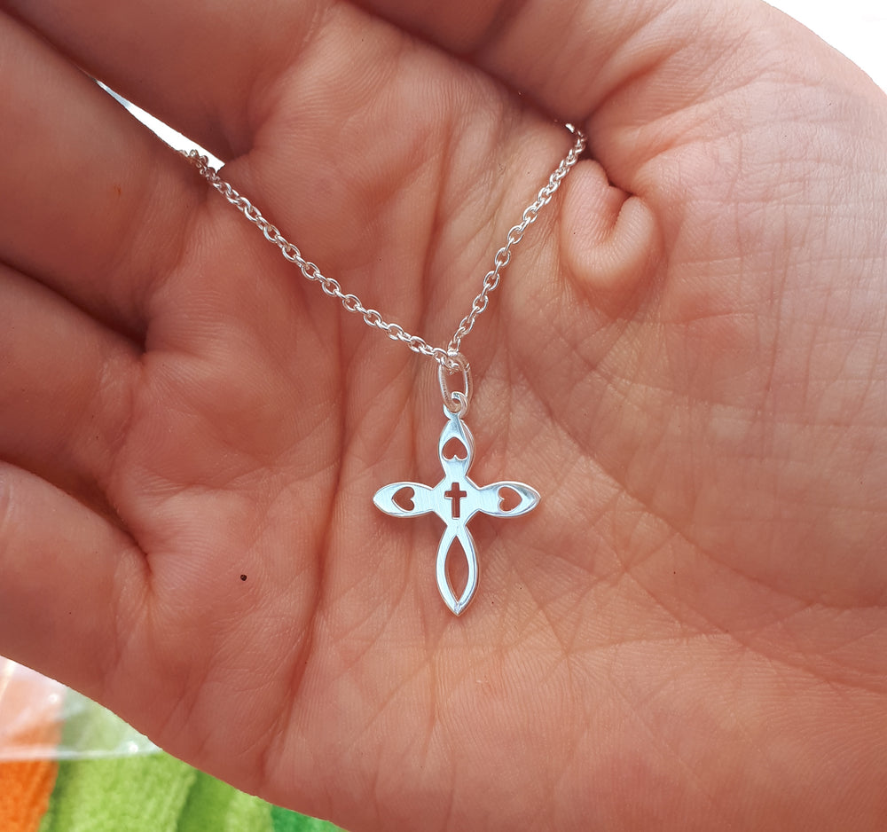 Collar Cruz corazones