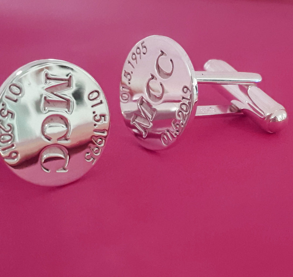 mancuernillas de plata personalizadas de besame jewelry