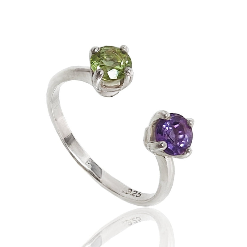 Anillo Tu y Yo piedras